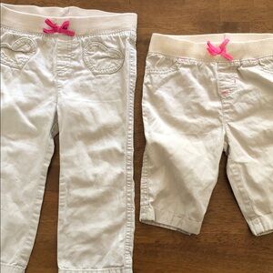Jumping Beans Cream Pants with Pink Details 2 Pieces